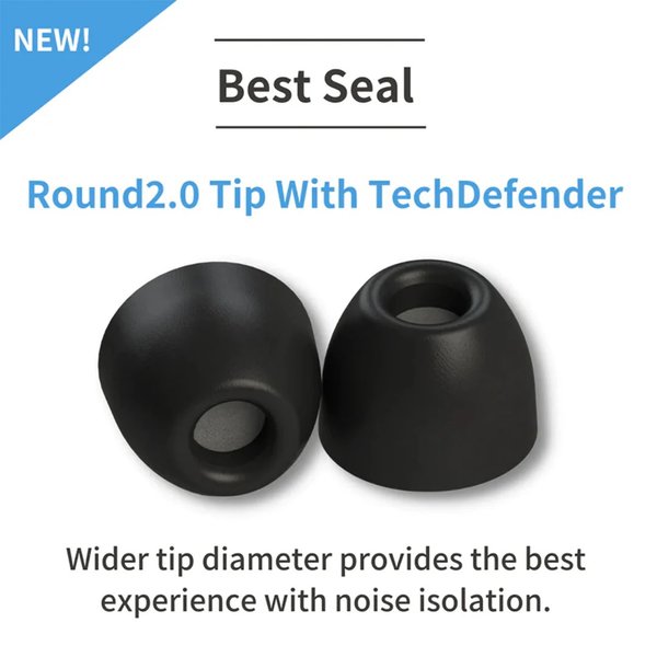 Comply 400 Series TRZ-400 Round 2.0 Foam Eartips with TechDefender WaxGuard (3-Pairs)