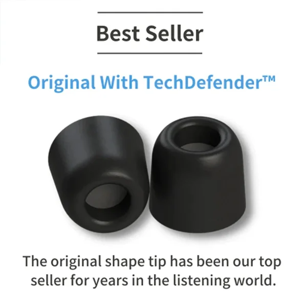 Comply 200 Series TZ-200 Original Foam Eartips with TechDefender WaxGuard (3-Pairs)