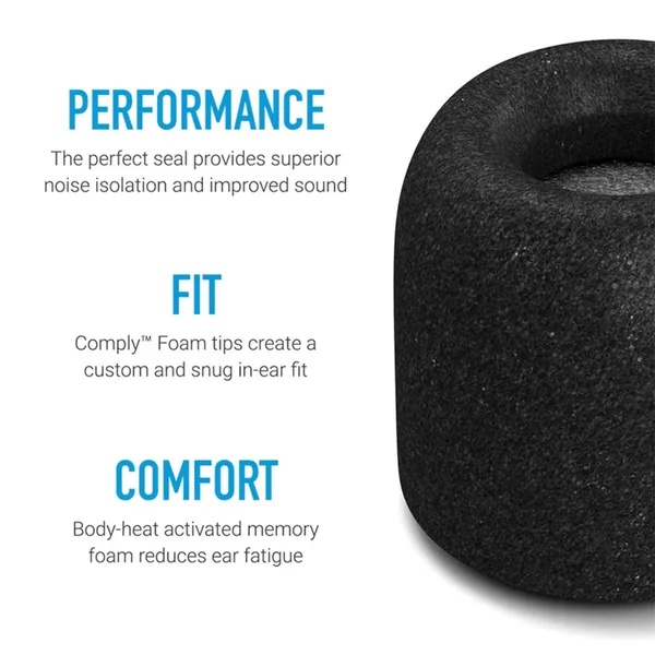 Comply 200 Series TZ-200 Original Foam Eartips with TechDefender WaxGuard (3-Pairs)