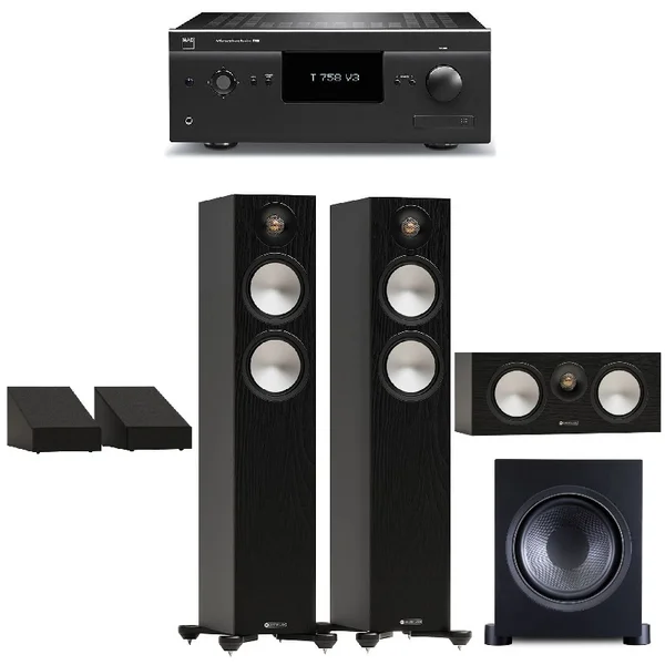 NAD T 758 V3i + Monitor Audio Bronze 7G Series + PSB Alpha S8 / S10 5.1.2 Dolby Atmos Home Surround Sound Bundle