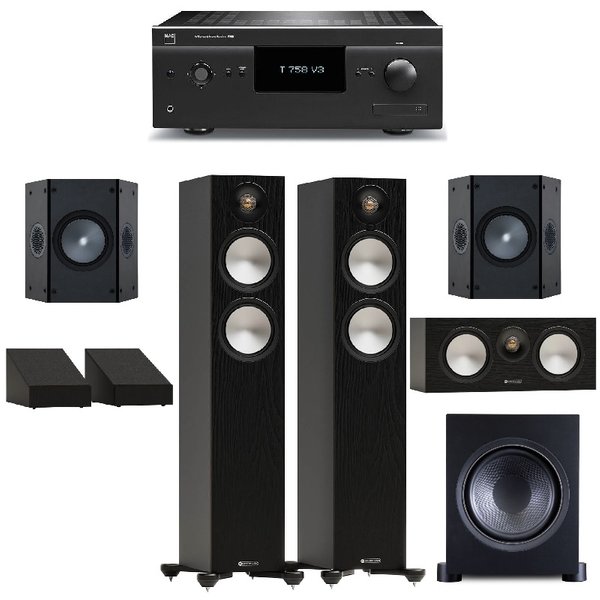 NAD T 758 V3i + Monitor Audio Bronze 5.0 speakers + PSB Alpha S10 subwoofer 5.1.2 Channel Home Surround Sound Bundle
