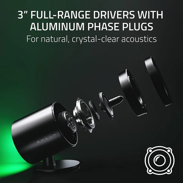 Razer Nommo V2 Pro THX 2.1 Wireless Bluetooth Desktop Gaming Speaker System with Wireless Subwoofer