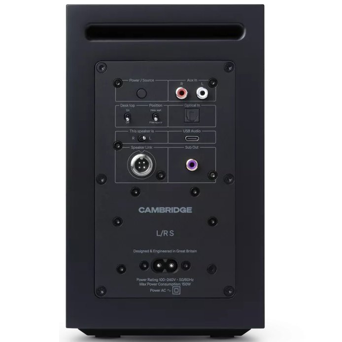 Cambridge Audio L/R S Wireless Bluetooth Desktop Bookshelf Speakers - Black