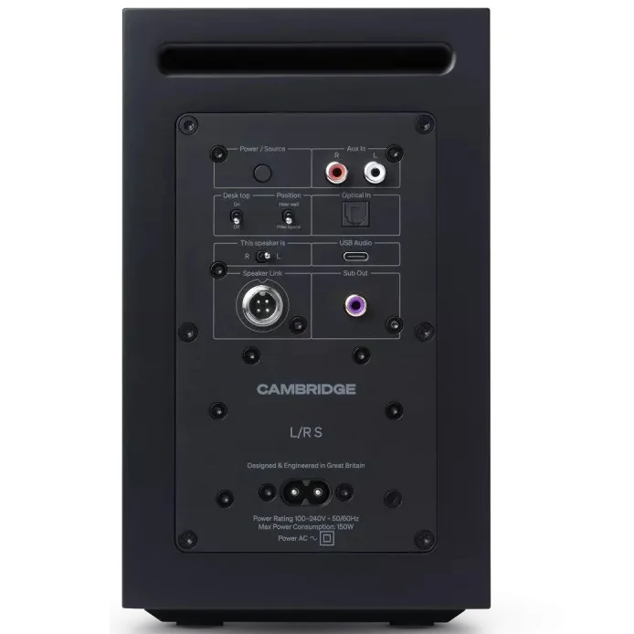 Cambridge Audio L/R S Wireless Bluetooth Desktop Bookshelf Speakers - Black