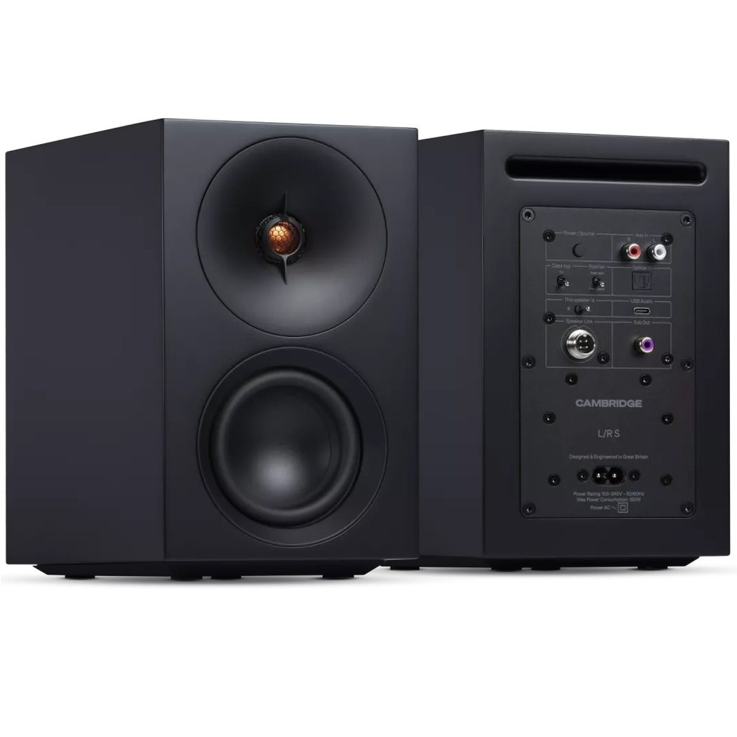 Cambridge Audio L/R S Wireless Bluetooth Desktop Bookshelf Speakers - Black