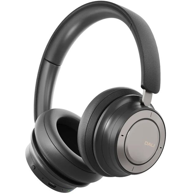 DALI IO-8 Wired/Wireless Bluetooth Noise-Cancelling Over-Ear Headphone with Mic - Iron Black
