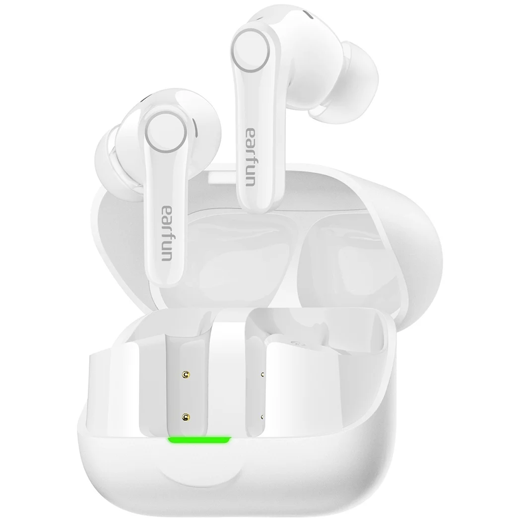 Earfun Air Pro 4+ Plus 2-Driver Hybrid True Wireless Bluetooth Noise-Cancelling TWS In-Ear Earphone Microphone White