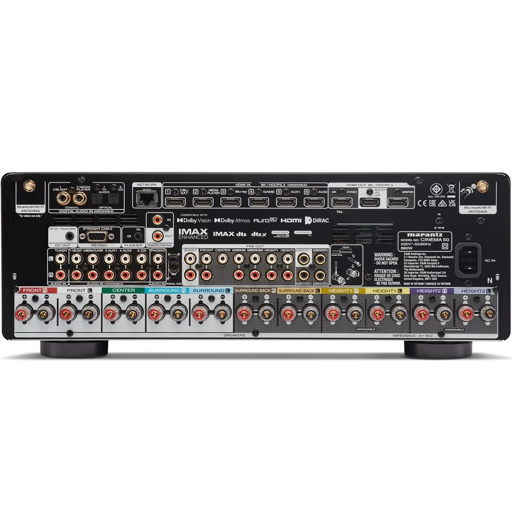 Marantz CINEMA 50 9.4 Channel 8K Hi-Fi Network AV Receiver AVR