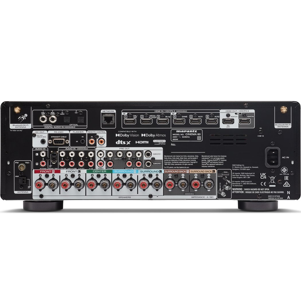 Marantz CINEMA 60 7.2 Channel 8K Hi-Fi Network AV Receiver (with Dolby Atmos, DTS:X) - Silver Gold