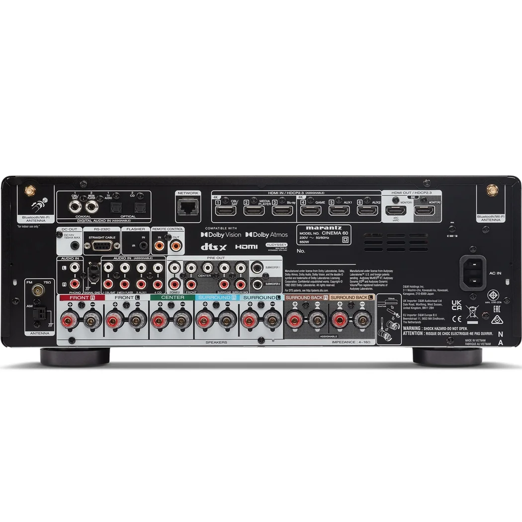 Marantz CINEMA 60 7.2 Channel 8K Hi-Fi Network AV Receiver (with Dolby Atmos, DTS:X) - Silver Gold