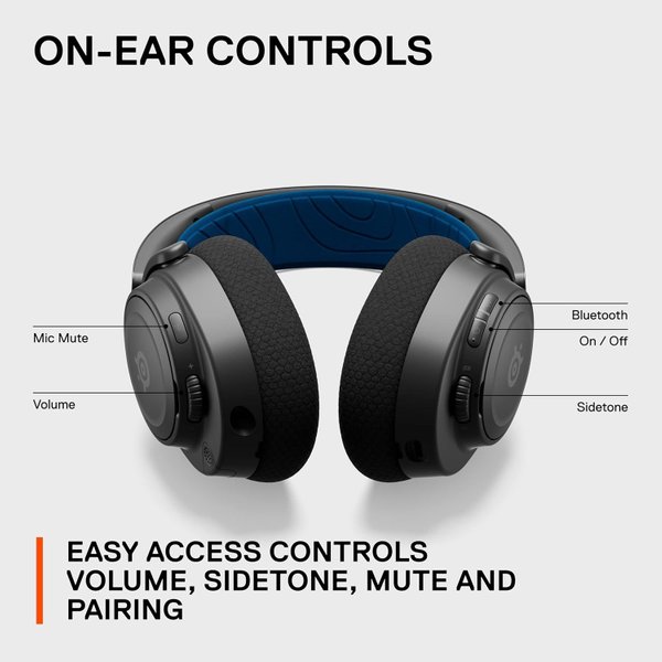 SteelSeries Arctis Nova 7P Wireless Gen 2 Wired/Wireless Bluetooth+2.4GHz Over-Ear Gaming Headset with Mic - Black
