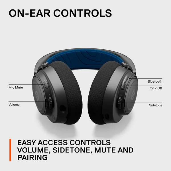 SteelSeries Arctis Nova 7P Wireless Gen 2 Wired/Wireless Bluetooth+2.4GHz Over-Ear Gaming Headset with Mic - Black