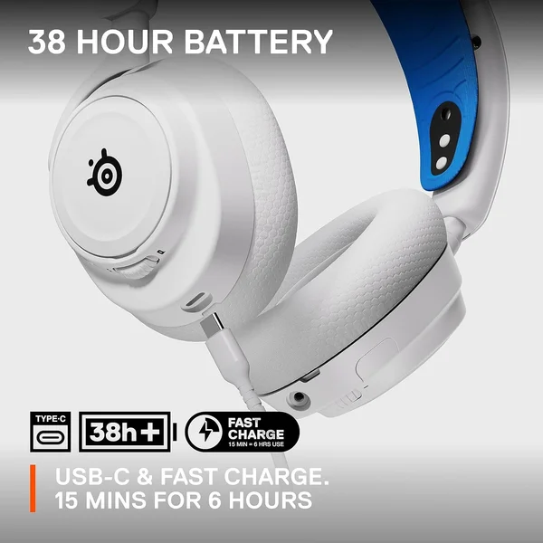 SteelSeries Arctis Nova 7P Wireless Gen 2 Wired/Wireless Bluetooth+2.4GHz Over-Ear Gaming Headset with Mic - White