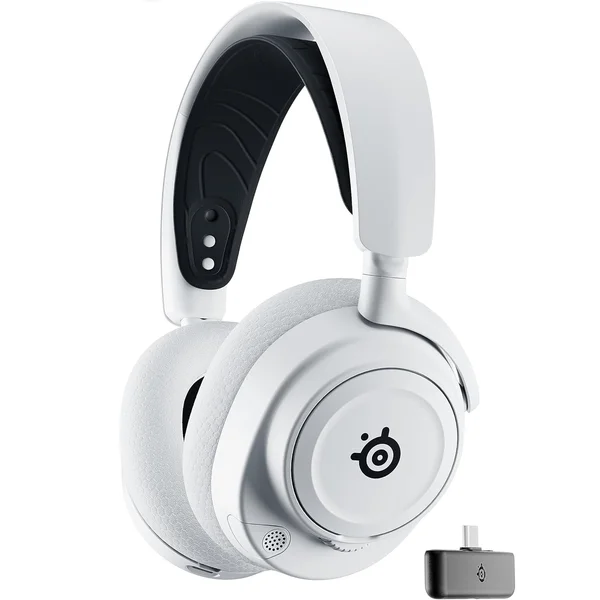SteelSeries Arctis Nova 7X Wireless Gen 2 Wired/Wireless Bluetooth+2.4GHz Over-Ear Gaming Headset with Mic - White