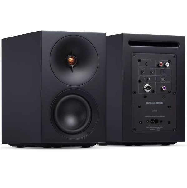 Cambridge Audio L/R S Wireless Bluetooth Desktop Bookshelf Speakers - Black