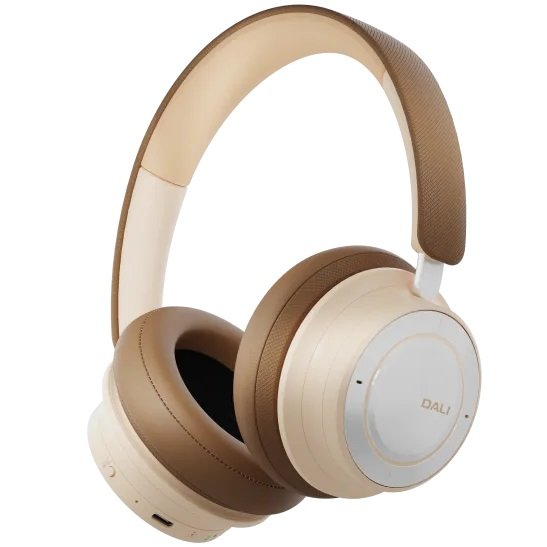 DALI IO-8 Wired/Wireless Bluetooth Noise-Cancelling Over-Ear Headphone with Mic - Caramel White