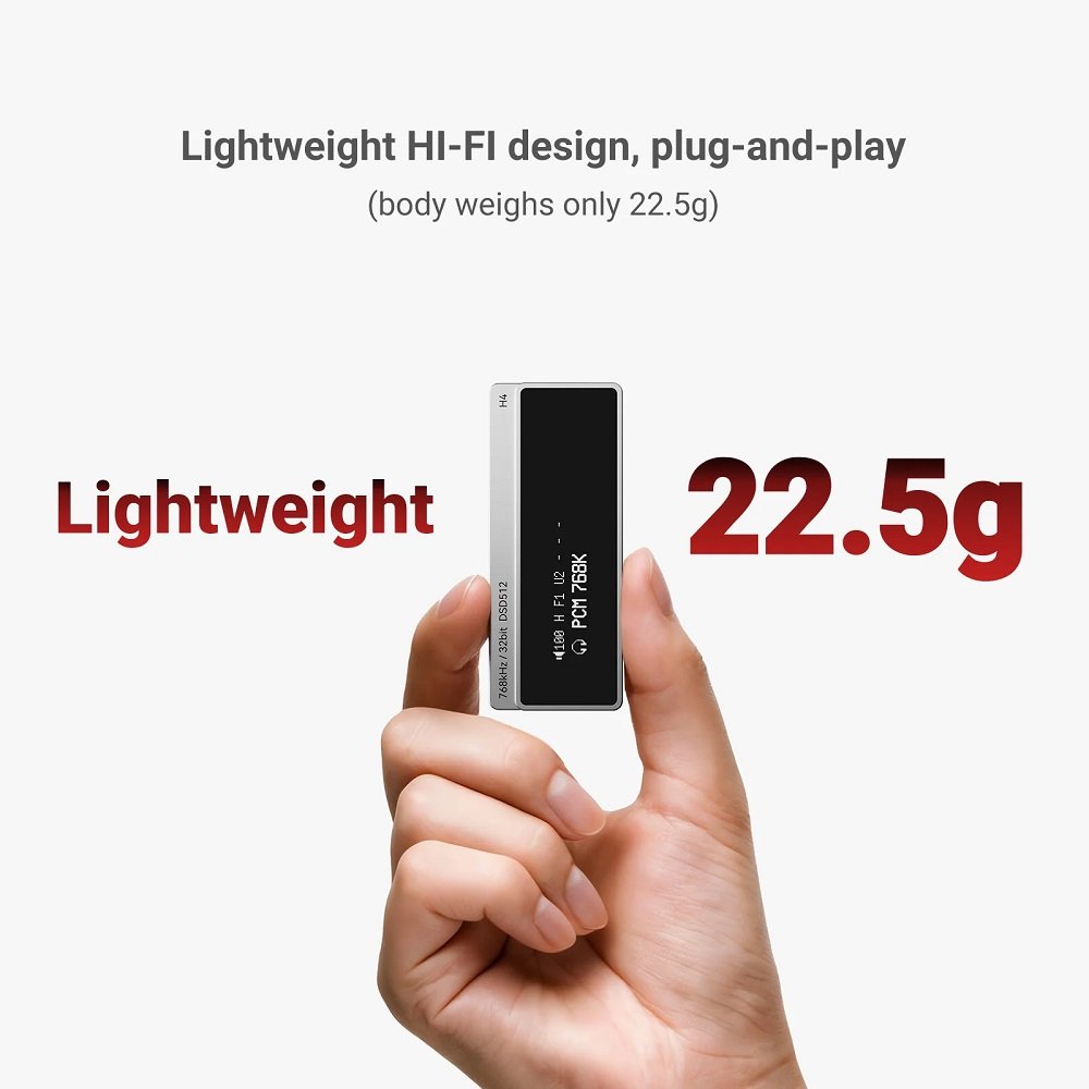 AIYIMA H4 Type-C to 3.5mm/4.4mm Portable USB DAC & Headphone Amplifier Adapter