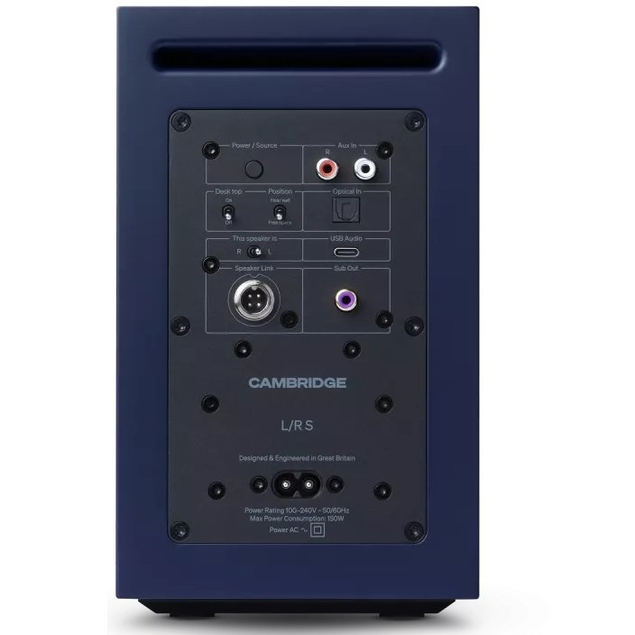 Cambridge Audio L/R S Wireless Bluetooth Desktop Bookshelf Speakers - Blue