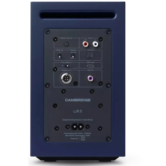 Cambridge Audio L/R S Wireless Bluetooth Desktop Bookshelf Speakers - Blue