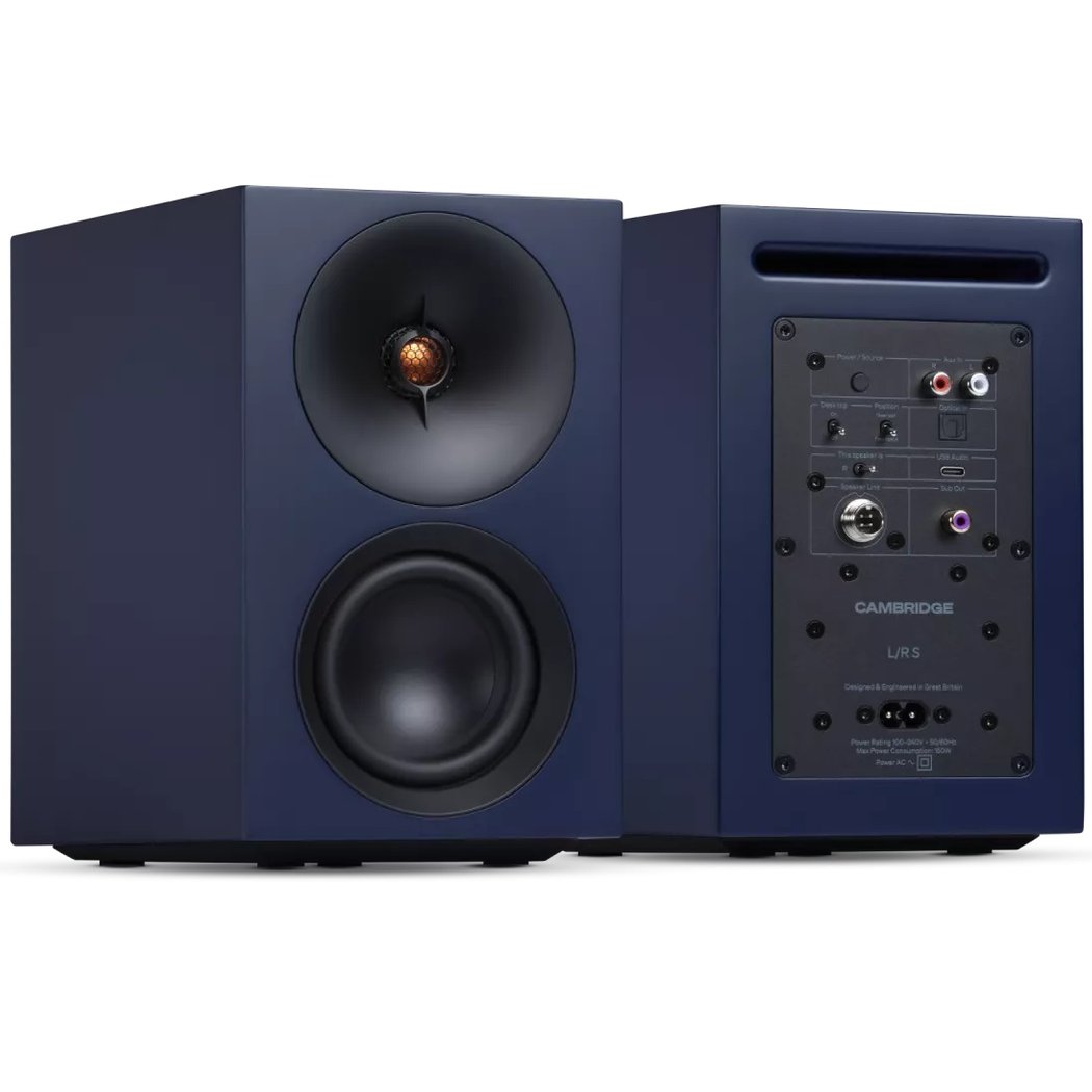 Cambridge Audio L/R S Wireless Bluetooth Desktop Bookshelf Speakers - Blue
