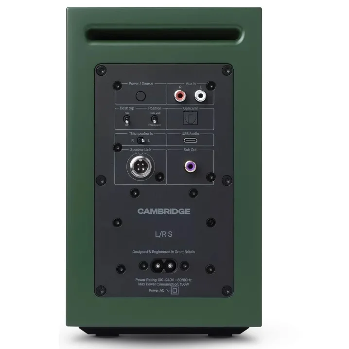 Cambridge Audio L/R S Wireless Bluetooth Desktop Bookshelf Speakers - Green