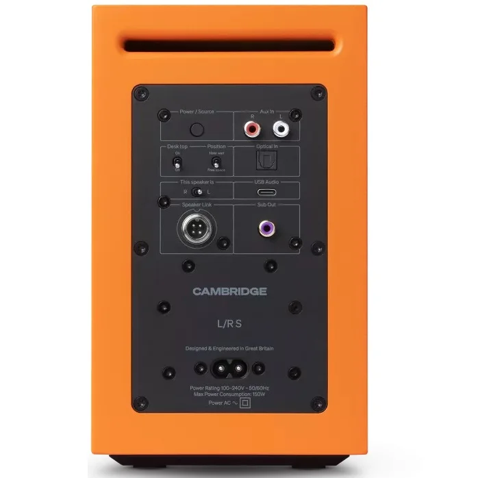 Cambridge Audio L/R S Wireless Bluetooth Desktop Bookshelf Speakers - Orange