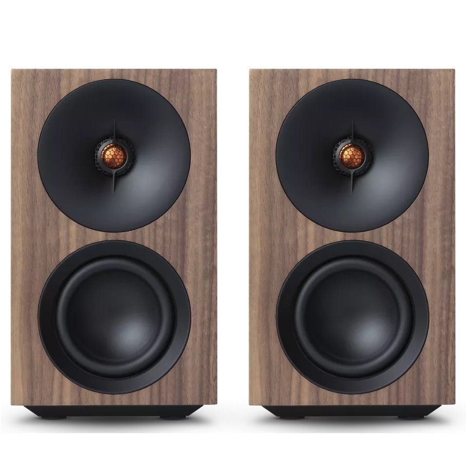 Cambridge Audio L/R S Wireless Bluetooth Desktop Bookshelf Speakers - Walnut
