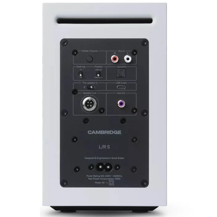 Cambridge Audio L/R S Wireless Bluetooth Desktop Bookshelf Speakers - White