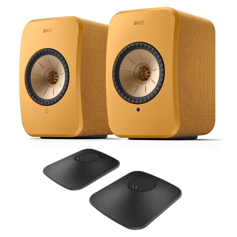 KEF LSX II + KEF P1 Bookshelf Speakers & Desk Pads Bundle