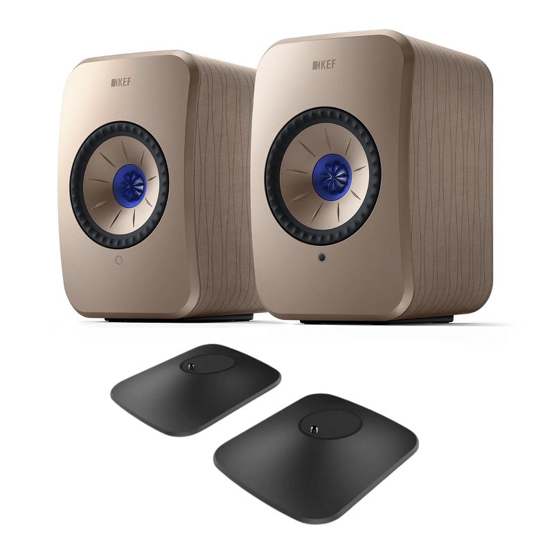KEF LSX II + KEF P1 Bookshelf Speakers & Desk Pads Bundle