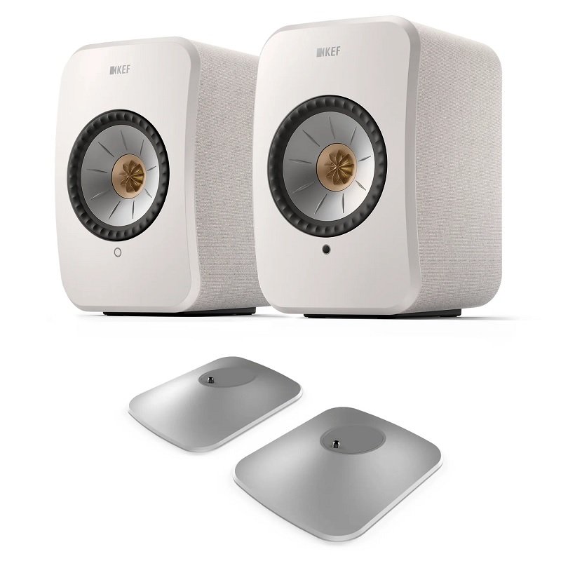 KEF LSX II + KEF P1 Bookshelf Speakers & Desk Pads Bundle