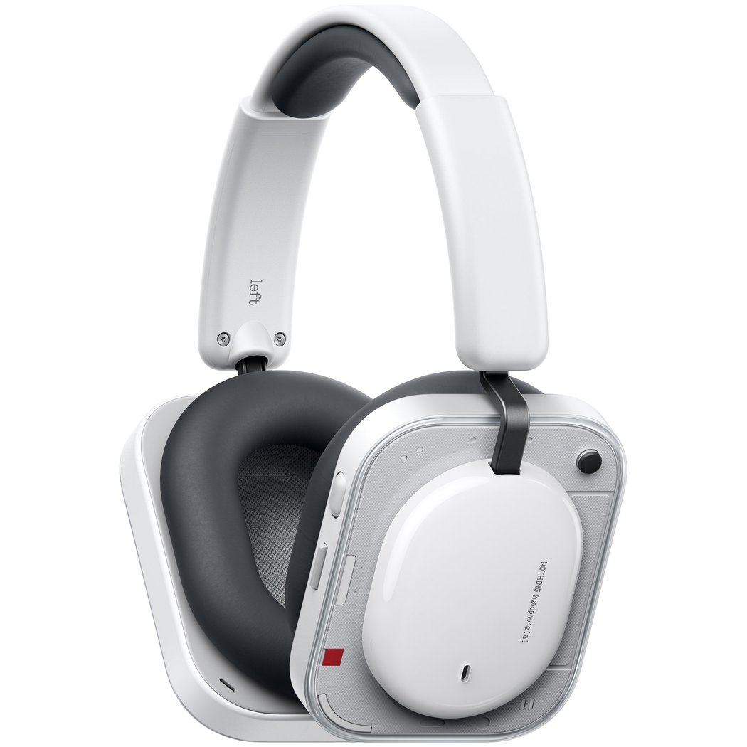 Nothing Headphone (a) Wired/Wireless Bluetooth Noise-Cancelling Over-Ear Headphone with Mic - White