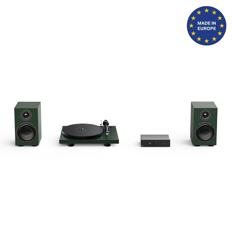Pro-Ject Colourful Audio System 2 All-In-One Analog HiFi Stereo System Bundle - Satin Fir Green
