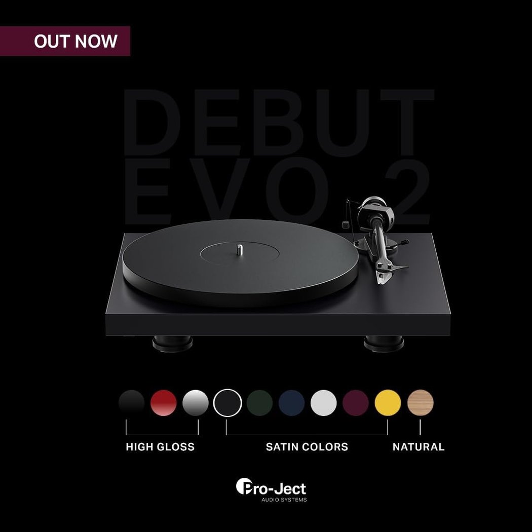 Pro-Ject Debut EVO 2 Fully Manual Belt-Drive Turntable - Satin Black