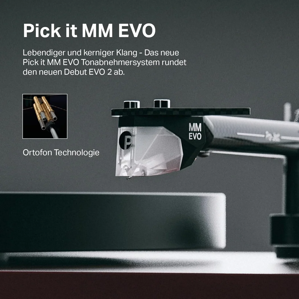 Pro-Ject Debut EVO 2 Fully Manual Belt-Drive Turntable - Satin Black