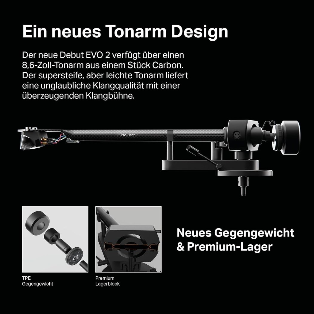 Pro-Ject Debut EVO 2 Fully Manual Belt-Drive Turntable - Satin Golden Yellow