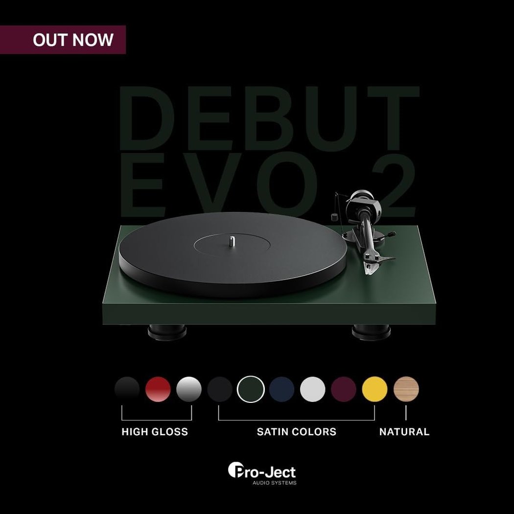 Pro-Ject Debut EVO 2 Fully Manual Belt-Drive Turntable - Satin Fir Green
