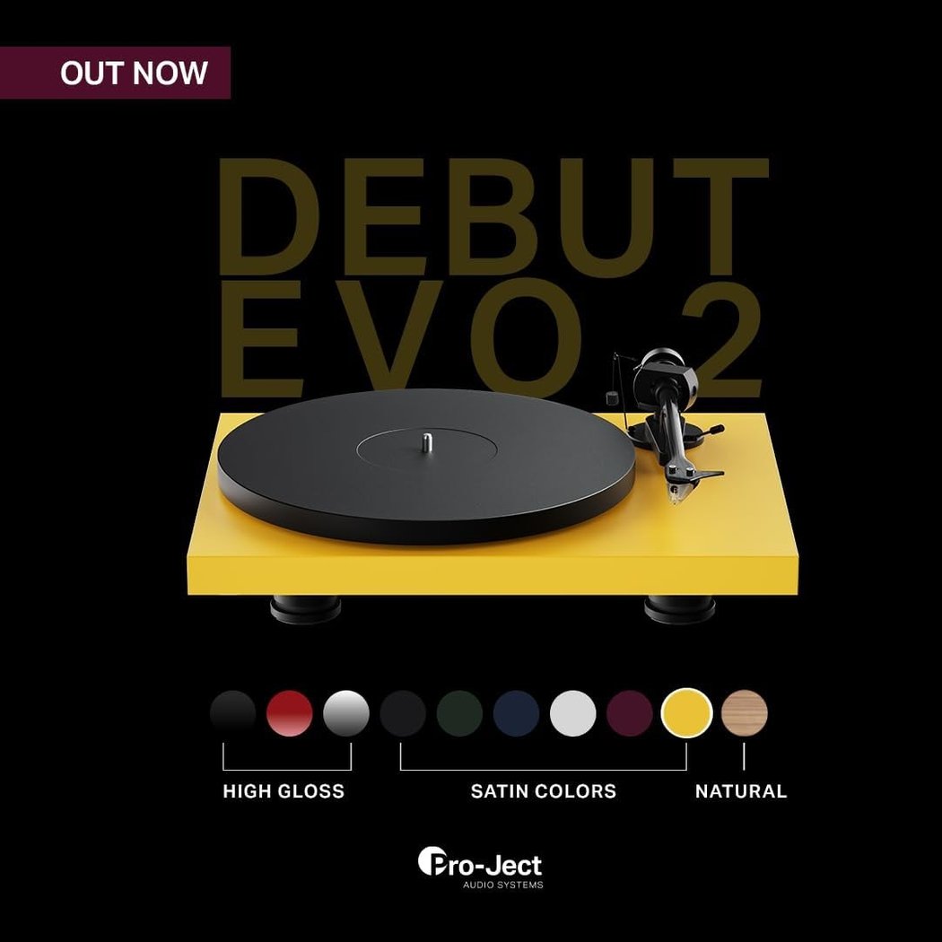 Pro-Ject Debut EVO 2 Fully Manual Belt-Drive Turntable - Satin Golden Yellow