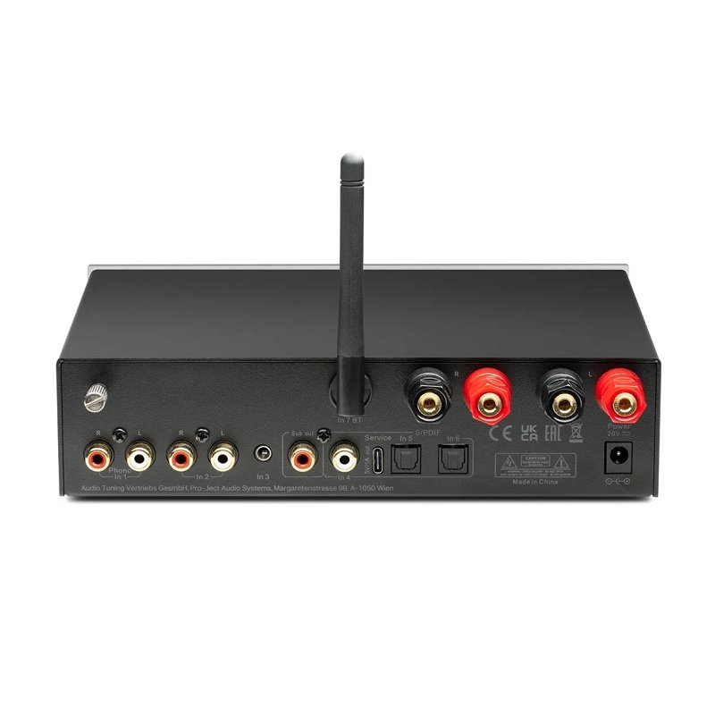 Pro-Ject Stereo Set E Phono All-In-One Analog HiFi Stereo System Bundle - Black Walnut Wood