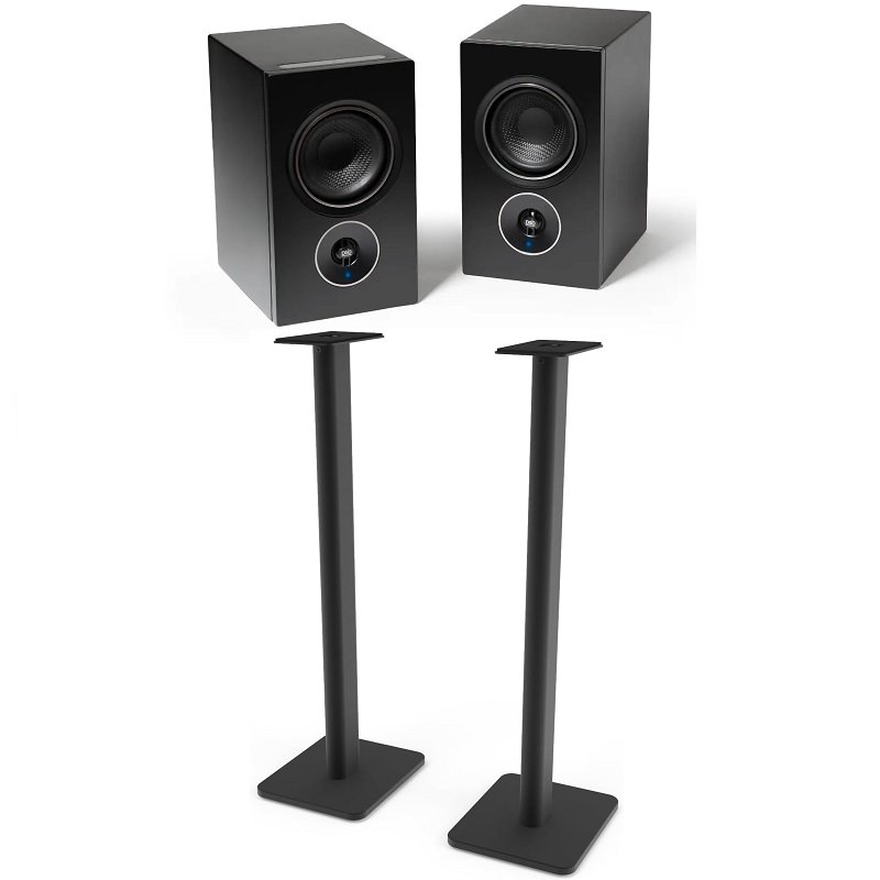 PSB Alpha iQ with Kanto SP32PL Bookshelf Speakers Floor Stands Bundle