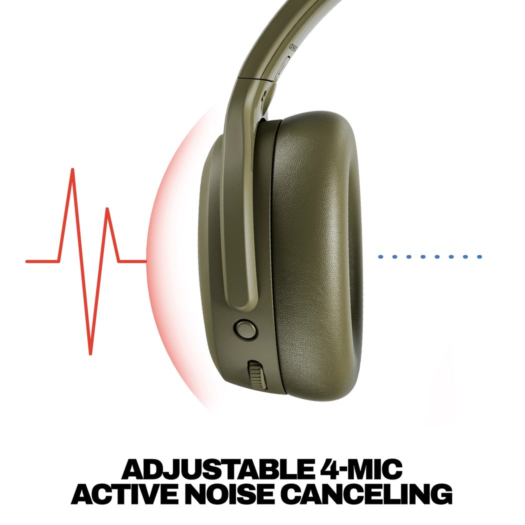 Skullcandy Crusher ANC 2 Wireless Bluetooth Noise-Cancelling Over-Ear Headphone with Mic - Drab