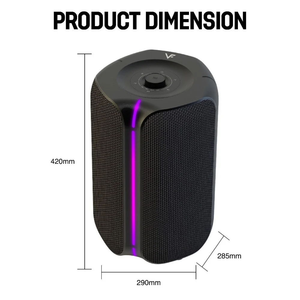 Vinnfier Tango Studio 3 Wireless Bluetooth Portable Speaker with FM Radio & Wireless Handheld Microphones