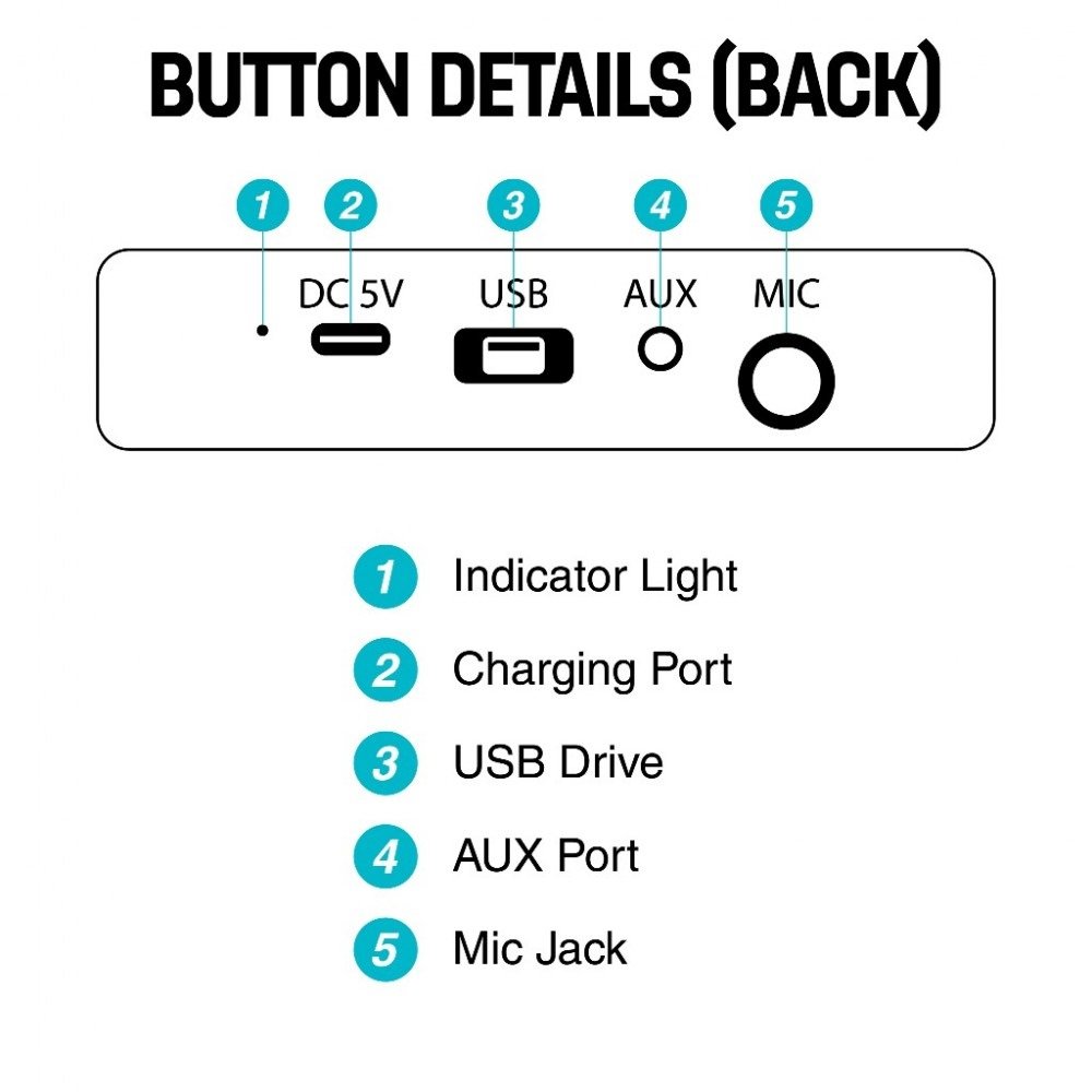 Vinnfier Tango Studio 5 Wireless Bluetooth Portable Speaker with FM Radio & Wireless Handheld Microphones