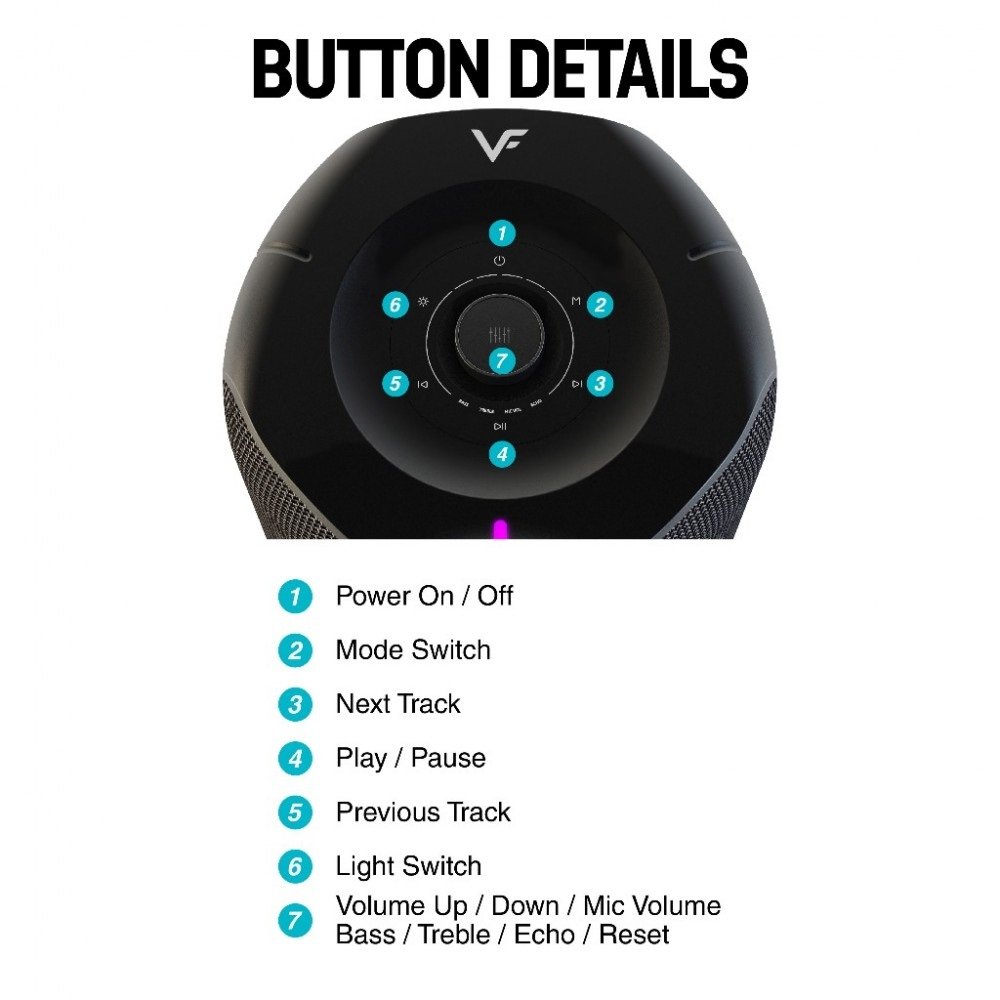 Vinnfier Tango Studio 5 Wireless Bluetooth Portable Speaker with FM Radio & Wireless Handheld Microphones