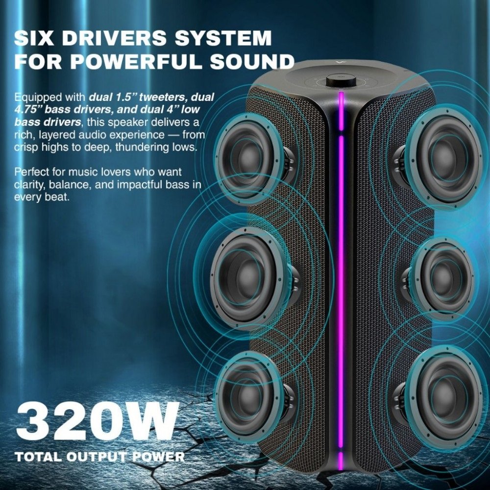 Vinnfier Tango Studio 5 Wireless Bluetooth Portable Speaker with FM Radio & Wireless Handheld Microphones