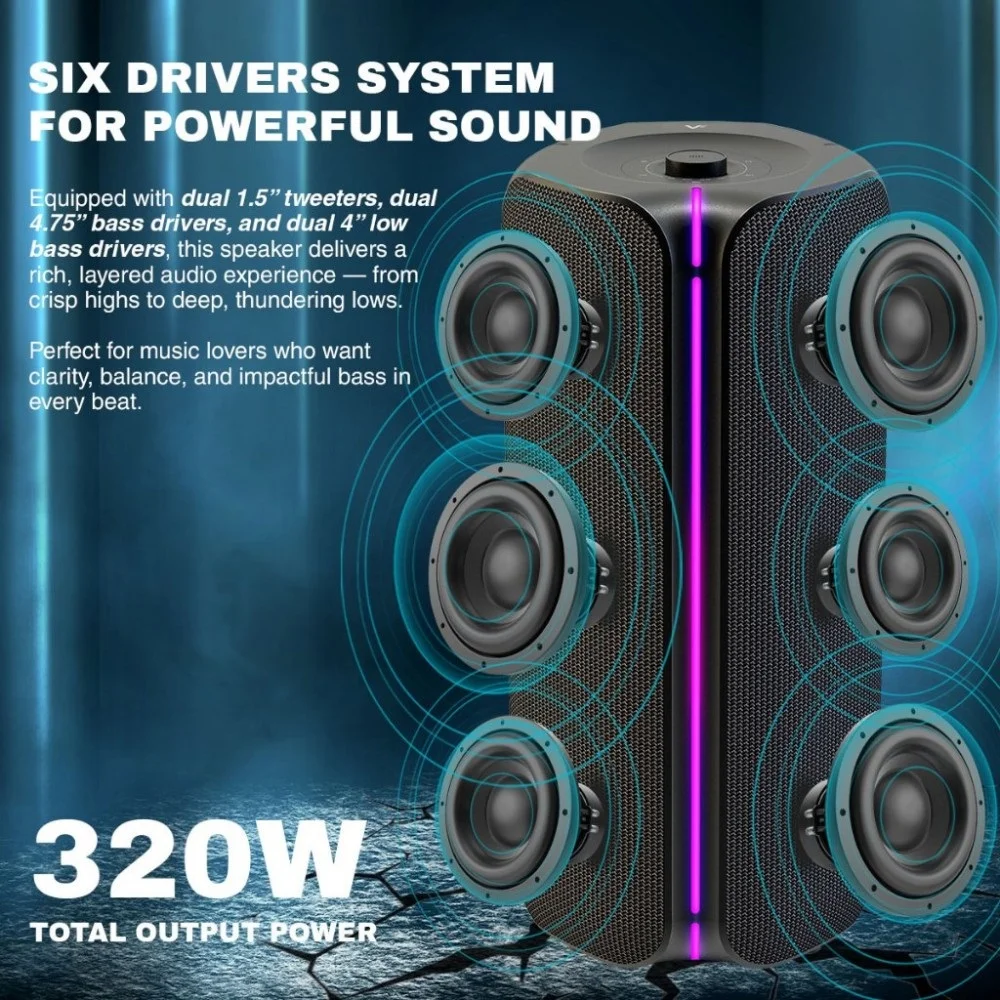 Vinnfier Tango Studio 5 Wireless Bluetooth Portable Speaker with FM Radio & Wireless Handheld Microphones