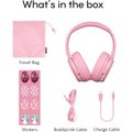 BuddyPhones Cosmos Fun Wired/Wireless Bluetooth Noise-Cancelling Over-Ear Headphone with Mic for Kids - Pink