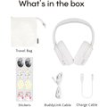 BuddyPhones Cosmos Fun Wired/Wireless Bluetooth Noise-Cancelling Over-Ear Headphone with Mic for Kids - White