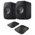 KEF LSX II + KEF P1 Bookshelf Speakers & Desk Pads Bundle