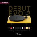 Pro-Ject Debut EVO 2 Fully Manual Belt-Drive Turntable - Satin Golden Yellow